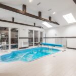 Big swimming pool in spacious house